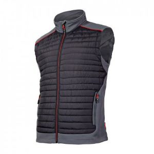 Podstavljeni prsluk crno-sivi-crveni