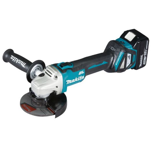 Makita aku kutna brusilica 125mm,18V, 5.0Ah x 2kom, punjač