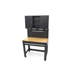 Radni stol s 3 ladice, stražnjim profiliranim zidom, LED rasvjetom i 3 utičnice za napajanje