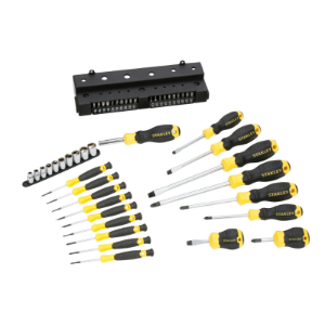 Stanley set odvijača sa setom nasadnih ključeva i nastavcima + držač 47 komada.