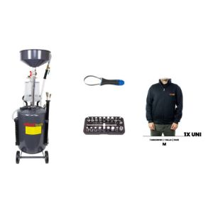 Pneumatski sabirnik ulja, 80 litara , nasadni ključ, ključe za filtere ulja, jakna