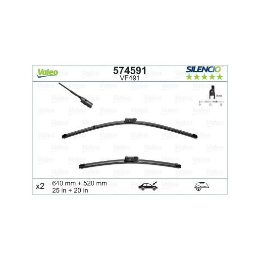 Valeo metlica brisača Silencio flat blade set  640/520 mm