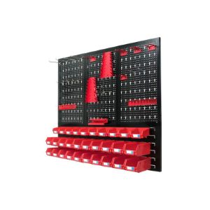 Perforirani metalni panel sa 30 komada kutija i nosača