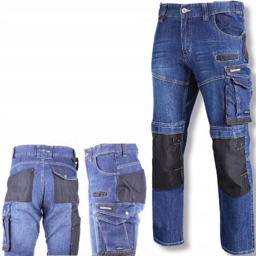 Jeans radne hlače, slim fit modre 3XL