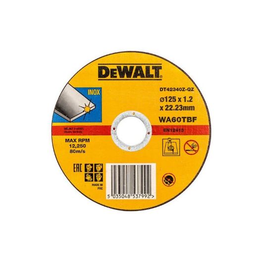 DeWalt rezna ploča za rezanje Inoxa 125 mm x 1,2 mm x 22,23 mm