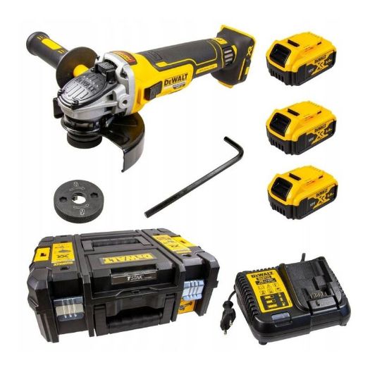 DeWalt kutna brusilica, 125 mm, 18V , 3 kom 5,0Ah baterija , kofer TSTAK