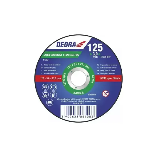 Disk za rezanje kamena udubljeni centar 125x3,2x22,2