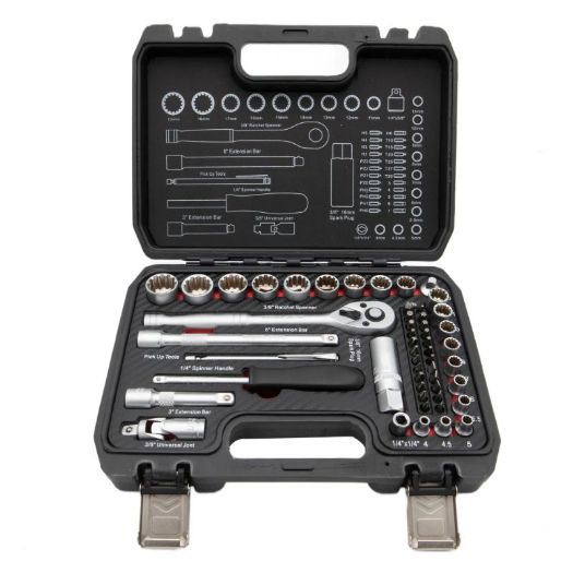 Komplet nasadnih ključeva sa račnom - 3/8" Spline - 52 kom 