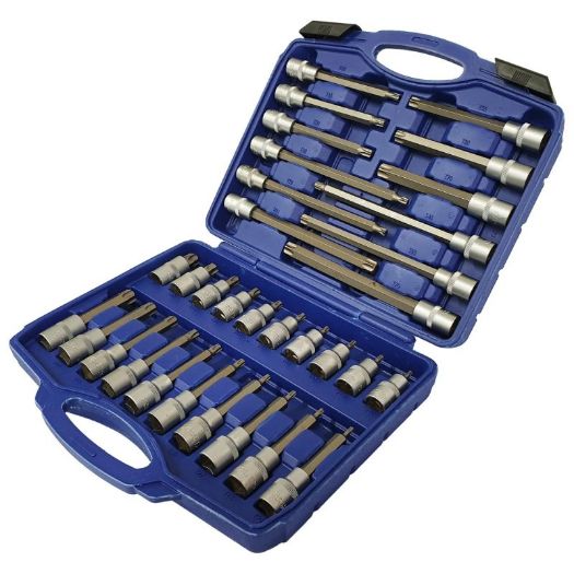 Ekstra dugi torx set nasadnih bitova, 1/2", 32 kom