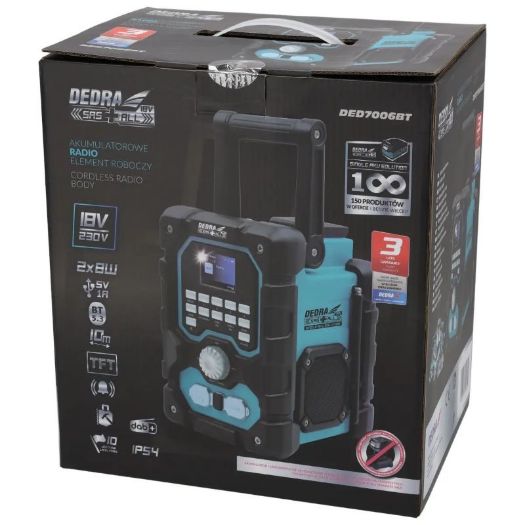 Radio DAB+ / FM, punjivi 18V, bluetooth, USB