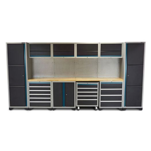 Professional deluxe modularni radionički sustav, 16-dijelni, crno plavi