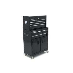 Kolica za alat sa gornjim ormarićem, crna