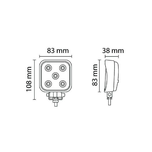 LED radna svjetiljka – 800 lumena, 9-33V + 0,35 m kabel