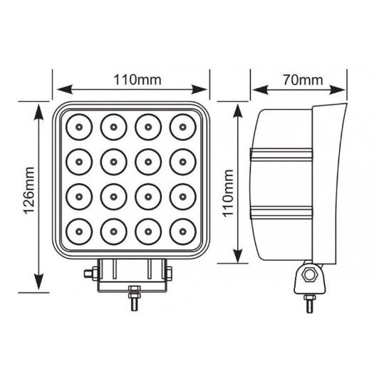 LED radna svjetiljka, raspršena – 3040 lumena, 9-33V + 0,35 m kabel