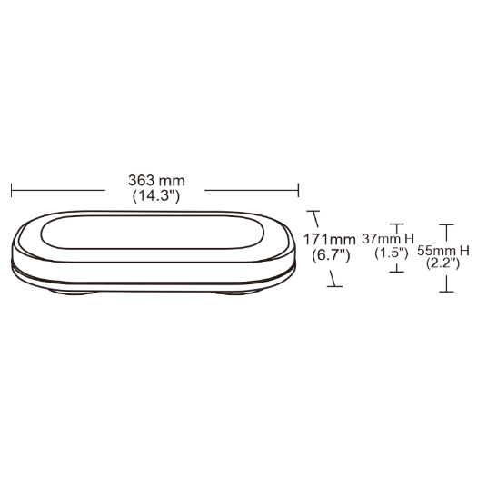 LED mini svjetlosna traka tamna, magnetna, 363 mm, 12-24V, žuta