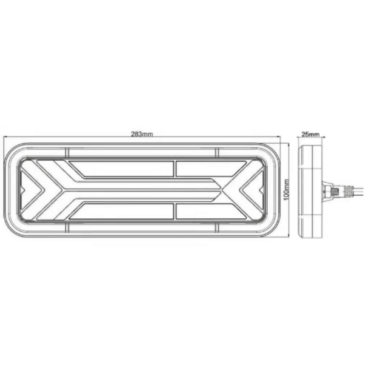 LED stražnje svjetlo s dinamičnim indikatorom + 0,3 m kabel