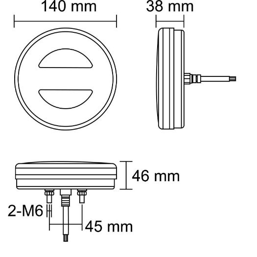 LED stražnje svjetlo, 10-30V + 0,4 m kabel