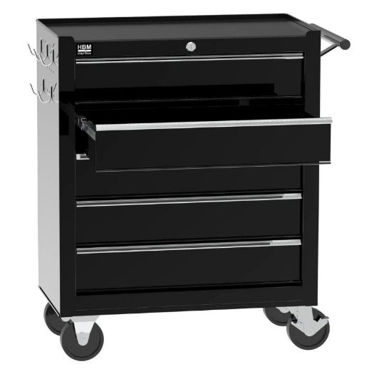 Kolica za alat s 5 ladica, 62 cm, crna