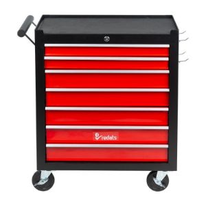 Kolica za alat prazna, 7 ladica, crna