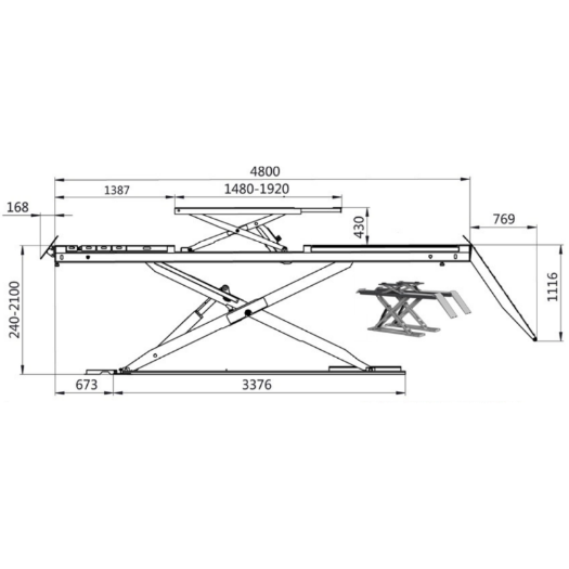 Škarasta dizalica za optiku kotača, 4 T, 400V