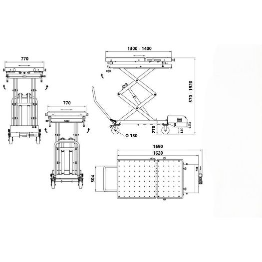 Mobilni podizni stol 1200kg 