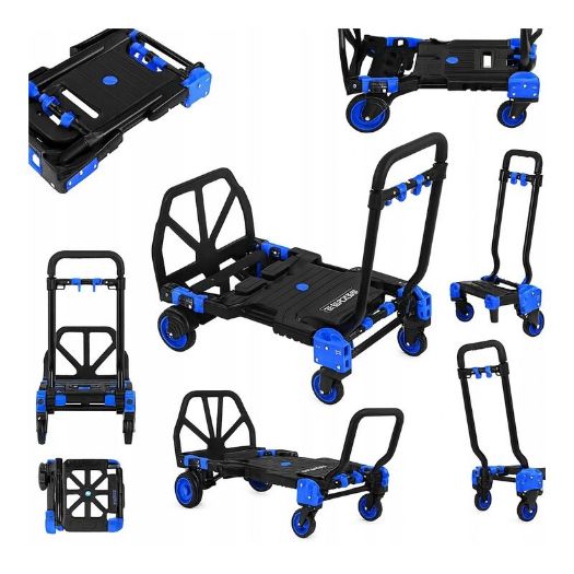 Protuklizna sklopiva kolica 2U1 s transportnom platformom, 150 kg