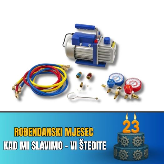 Vakuum pumpa s dvostrukim manometrom  60 lit/min
