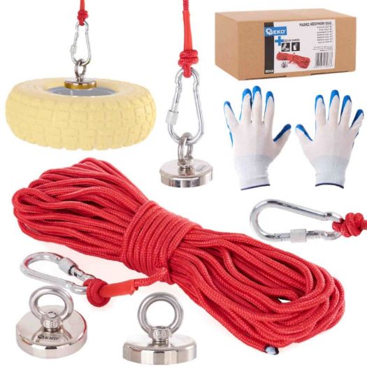 Neodimijski magnet 85 kg set s užetom od 20 m i rukavicama