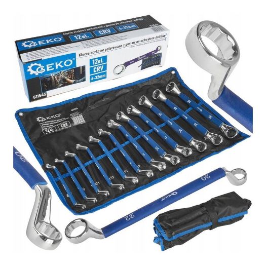 Set okastih ključeva s dvostrukim krajem i protukliznim slojem 6-32 mm, 12 komada