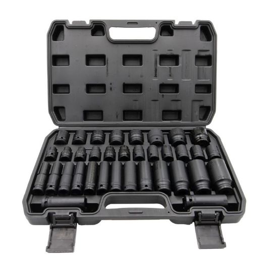 Set udarnih nasadnih ključeva 1/2" crne boje, 35 dijelova