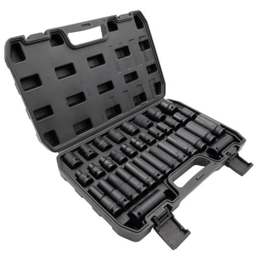 Set udarnih nasadnih ključeva 1/2" crne boje, 35 dijelova