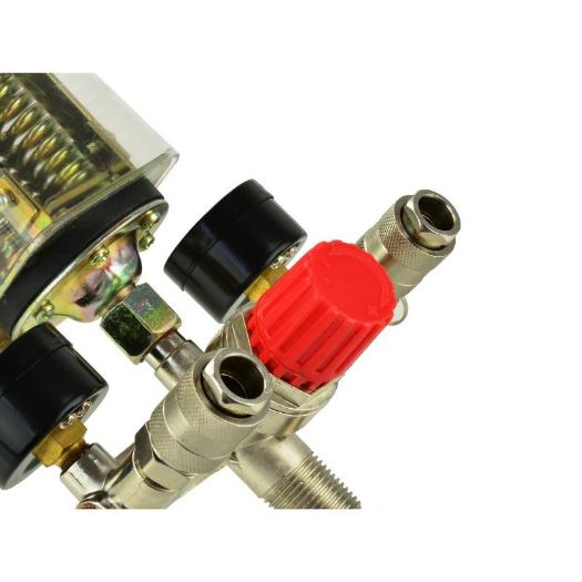 Tlačna sklopka s 2 manometra, 400 V