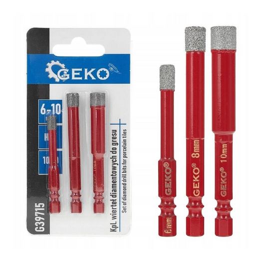 3 komada seta dijamantnih svrdala za pločice 6-10 mm HEX