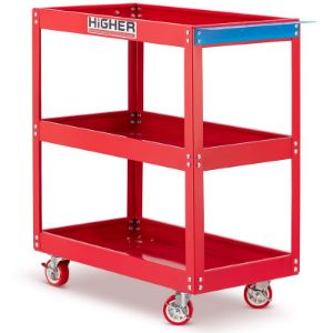 Radionička kolica sa 3 police, crvena