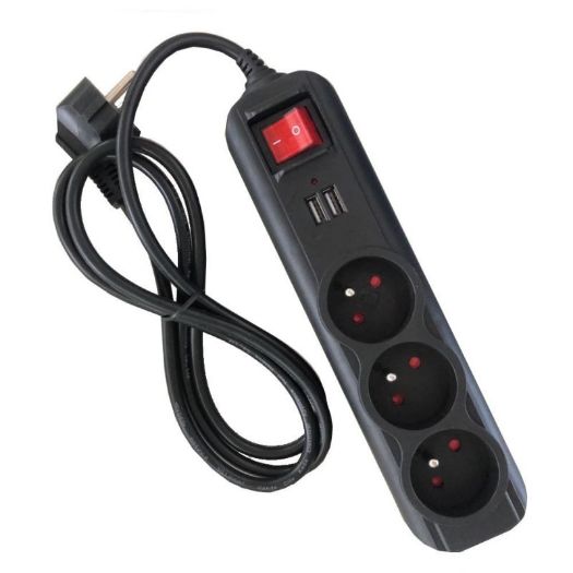 Produžni kabel 3 utičnice i 2 USB priključka 