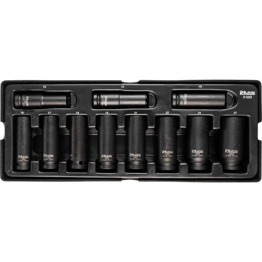 Set produljenih udarnih nasadnih ključeva 1/2" 13-27 