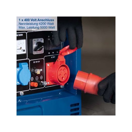 Dizelski generator SG5200D - 7,7 KS, 5000 W, Električni start, 2x 230 V, 1x 400 V utičnica