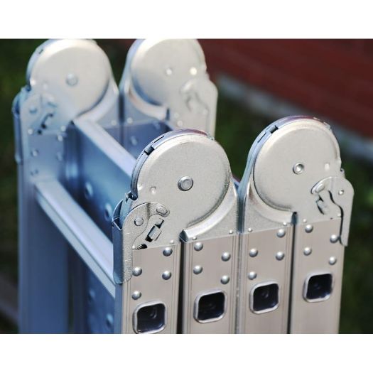 Višenamjenske zglobne aluminijske ljestve 4x4 + platforma 4,6 m 150 kg