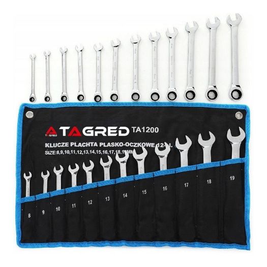 Kombinirani ključevi s račnom 8-19mm, 12kom