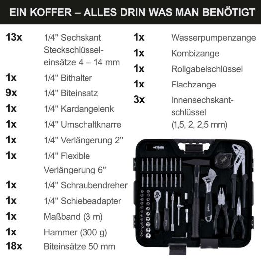 Univerzalni 90-dijelni set ručnog alata WZB99-BE 