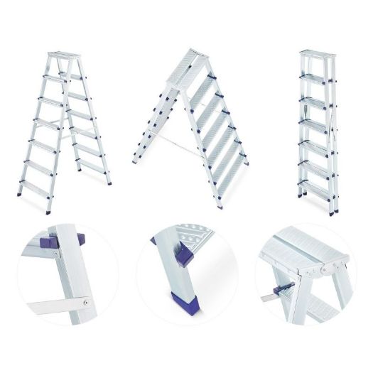 Dvostrane ljestve od pocinčanog čelika 2x7