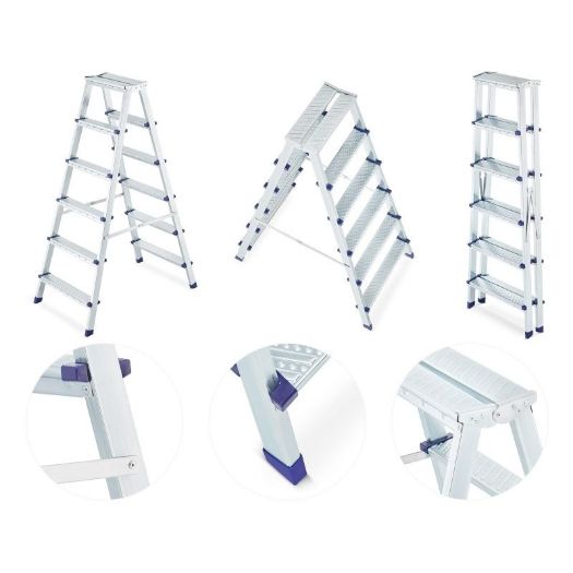 Dvostrane ljestve od pocinčanog čelika 2x6