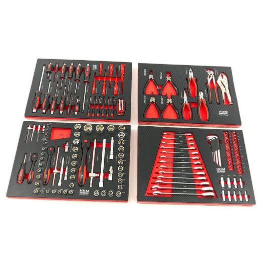 Crna kolica za alat, 154 komada alata