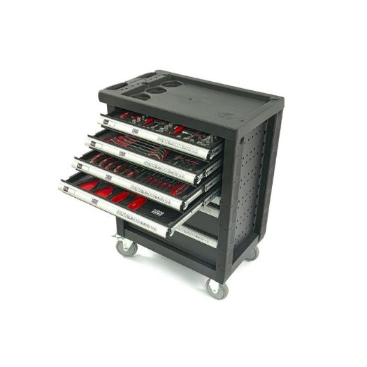 Crna kolica za alat, 154 komada alata