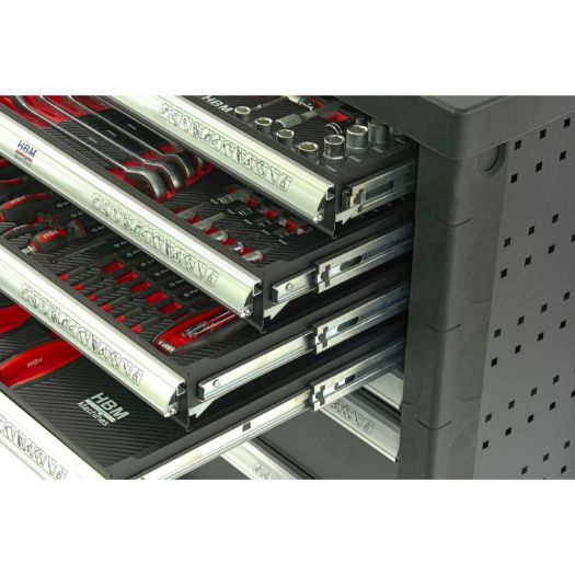 Crna kolica za alat, 154 komada alata