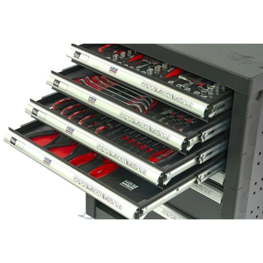 Crna kolica za alat, 154 komada alata