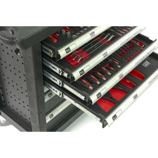 Crna kolica za alat, 154 komada alata