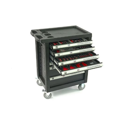 Crna kolica za alat, 154 komada alata