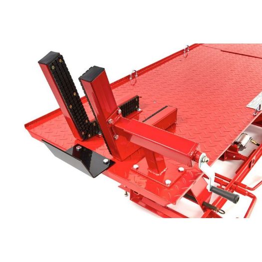 Pneumatsko-hidraulična dizalica za motocikle 450 kg, detalj stezaljke prednjeg kotača