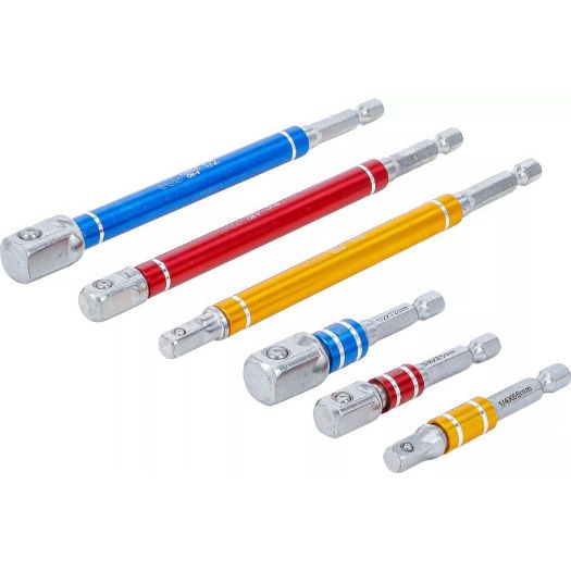 Set adaptera za električnu bušilicu | prihvat 6,3 mm (1/4") | vanjski četverokut 6,3 mm 